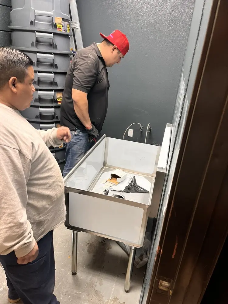 Commercial plumbing and sink installation in Fulton Mall